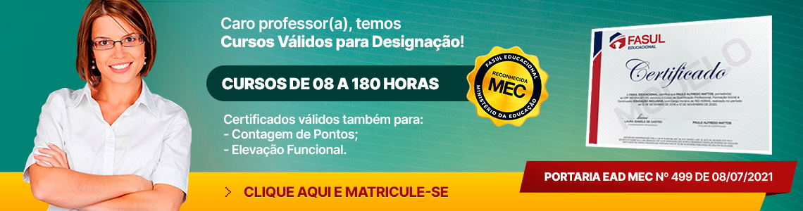 Cursos para Designação de Professores